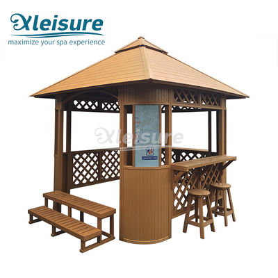 Stylish Enclosed Hot Tub Gazebo , Hot Tub Shelters Gazebo 2.4m × 2.4m  × 3.6m Height