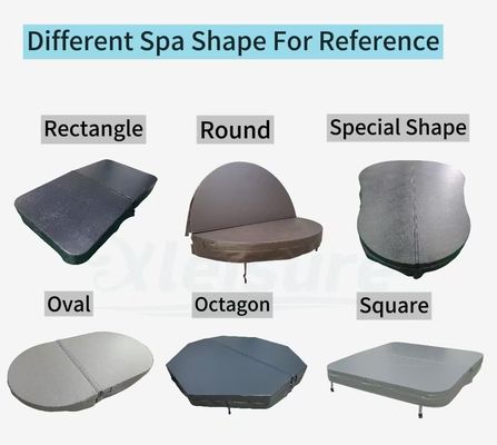 European Modern Outdoor Stainless Steel Swim Spa Cover 10-5cm Cold Plunge Ice Bath Therapy  Leather Cover Hot Accessory Spa Tubs