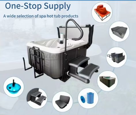 European Modern Outdoor Stainless Steel Swim Spa Cover 10-5cm Cold Plunge Ice Bath Therapy  Leather Cover Hot Accessory Spa Tubs