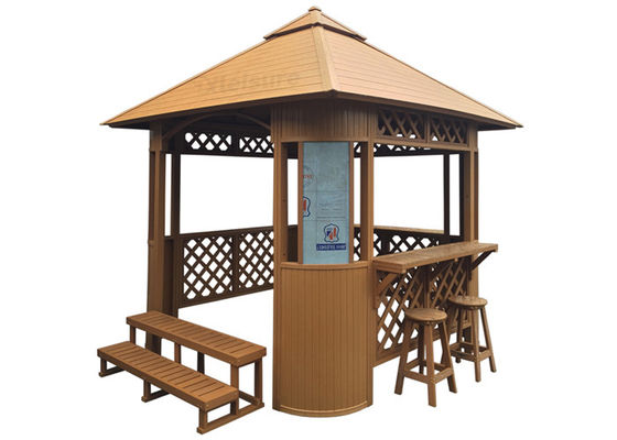 Spa Gazebo With Chair In Black/Brown Color-Duty PS Materials Outdoor Garden