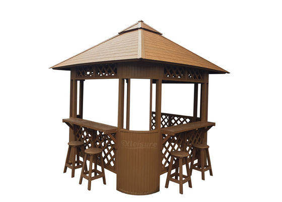 Spa Gazebo With Chair In Black/Brown Color-Duty PS Materials Outdoor Garden